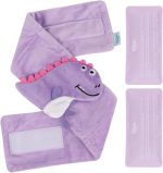 Hilph Baby Colic, Gas and Upset Stomach Relief, Heated Warmer Tummy Wrap with 2 Gel Packs for Newborns and Infants, Baby Heating Pad Swaddling Belt Natural Relief (Purple Dinosaur)